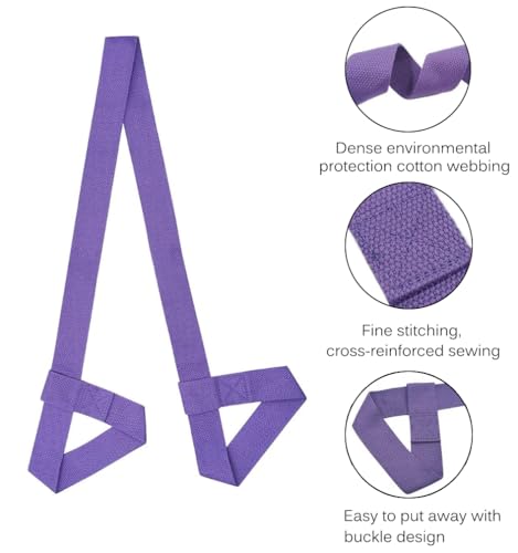 AKOAK Adjustable Yoga Mat Strap, Multi-purpose Strap, Durable Yoga Mat Carrying Strap (Excluding Yoga Mat), Pack of 1 - color: Purple