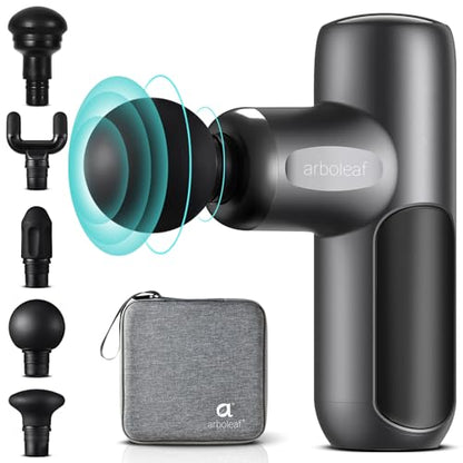 arboleaf Mini Massage Gun Deep Tissue Percussion for Back Pain, with Case - color: Charcoal