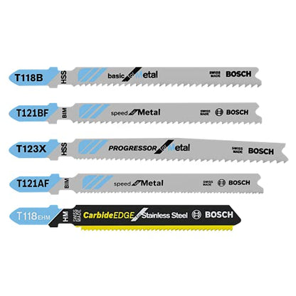Bosch TPM005 5 pc. Pro-Metal T-Shank Jig Saw Blade Set - size: 5 pack