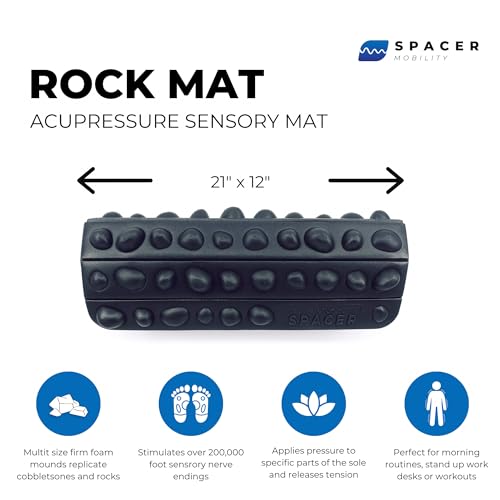 Spacer Mobility The Rock Mat Foot Massage Mat Helps Stimulate Nerve Endings, & Relieve Tension | Made with Premium Firm Foam, Releases Tension & Increases Proprioception