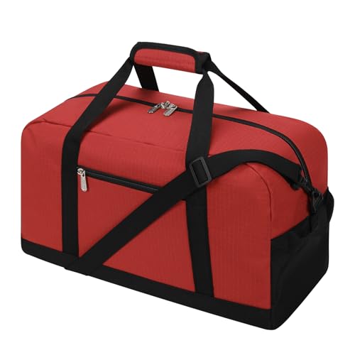 Apenze Small Gym Bag 18 inch Carry On Duffel Bag for Weekender Travel - Red - color: Red, size: 18inch