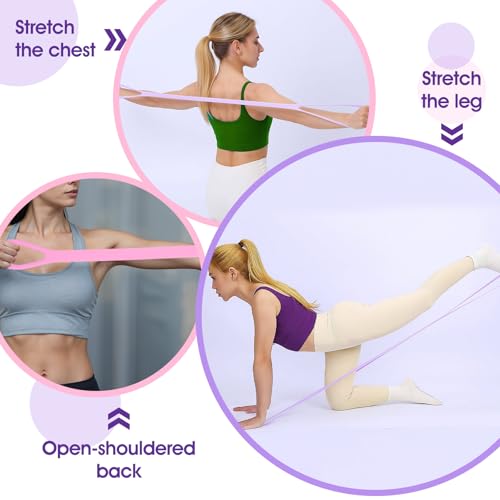 3 Pcs Resistance Bands, Figure 8 Resistance Bands with Handles, Elastic Exercise Band for Yoga Pilates Arm Back Shoulder Training Portable Workout Equipment for Home Gym Travel