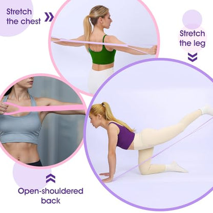 3 Pcs Resistance Bands, Figure 8 Resistance Bands with Handles, Elastic Exercise Band for Yoga Pilates Arm Back Shoulder Training Portable Workout Equipment for Home Gym Travel