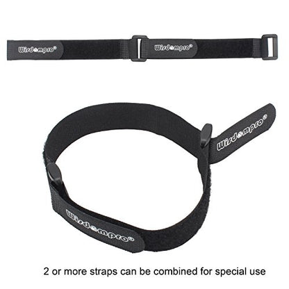 Wisdompro 20 Pack 0.8 x 8 In Small Hook and Loop Tie Down Straps Heavy Duty - size: 0.8 x 8 Inch, 20 Pack