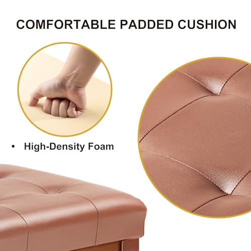 Adjustable Height Piano Bench, Wooden Piano Stool with Waterproof Padded Cushion, Bench Seat for Vanity, Bedroom, Living Room, Light Brown - color: Single-wood