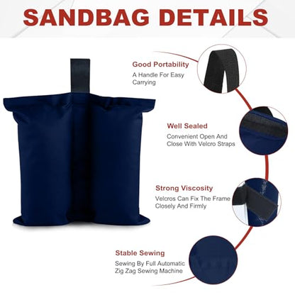ABCCANOPY Canopy Weights 120 LBS Tent Sand Bags,4-Pack Navy Blue(No Sand) - color: Navy Blue, size: 120 LBS