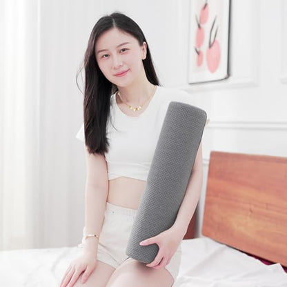 2 Pack Round Massage Table Bolster Pillow Pad, Bolster Pillow, Round Pillows, Suitable for Earthlite Massage Table (Grey, 4.7''x19.6'') - color: Grey, size: 4.7''x19.6''