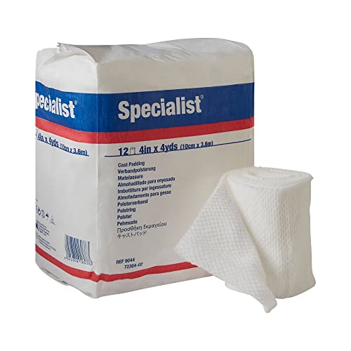Bsn 9044 Specialist Cotton Blend Cast Padding 4" x 4 Yards - Bag of 12 | Non-Sterile, Absorbent Rayon Fiber, Plaster And Synthetic Compatible, Micropleated Design, For Leg Use, Rectangular Shape