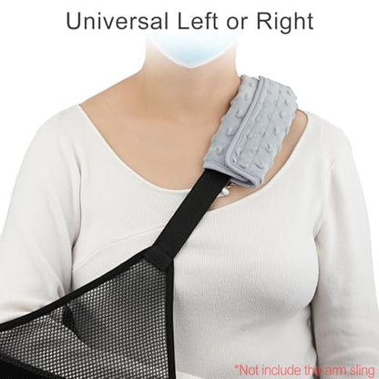 1Pc Arm Sling Padding for Neck Arm Sling Strap Cushion Neck Pad Cushions Shoulder Brace Carry Strap Pads Elbow Wrist Injury Support Strap Padded Women Men Minky Dot Light Gray - color: Minky Dot Light Gray-1pc