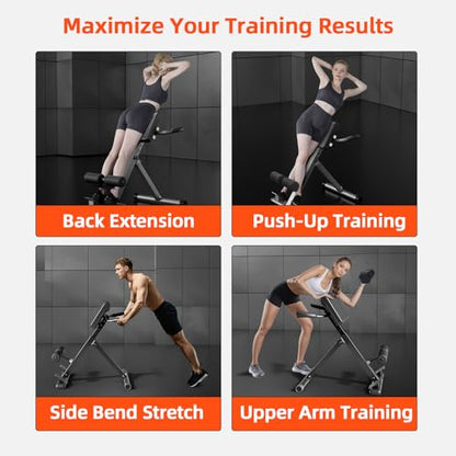 Roman Chair Hyperextension Bench – Adjustable Back Extension Machine for Glutes, Hamstrings & Lower Back – Foldable Multi-Purpose Workout Equipment for Home Gym - size: Medium(Big Pad)