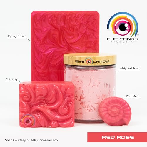 Eye Candy Pigments Premium Red Mica Powder - Red Rose (50gr) - for Epoxy, Resin, Soap, Paint, Woodworking, Acrylic Pouring, Bath Bombs, Fishing Lures - DIY Arts and Crafts Additive - color: Red Rose