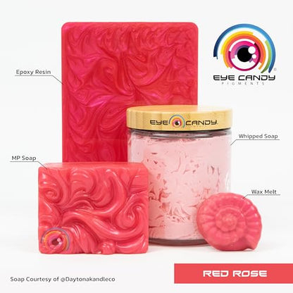 Eye Candy Pigments Premium Red Mica Powder - Red Rose (50gr) - for Epoxy, Resin, Soap, Paint, Woodworking, Acrylic Pouring, Bath Bombs, Fishing Lures - DIY Arts and Crafts Additive - color: Red Rose