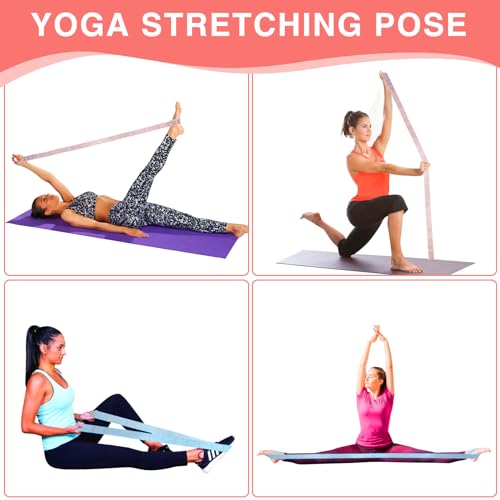 Elastic Yoga Stretching Strap with Loops, CEILIWEN Stretch Straps for Physical Therapy, Pilates Stretch Band, Elastic Exercise Bands, Leg Stretching Strap, Stretch Resistance Bands for Exercise - color: 11 Loops - 2 PCS