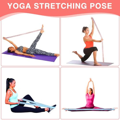 Elastic Yoga Stretching Strap with Loops, CEILIWEN Stretch Straps for Physical Therapy, Pilates Stretch Band, Elastic Exercise Bands, Leg Stretching Strap, Stretch Resistance Bands for Exercise - color: 11 Loops - 2 PCS