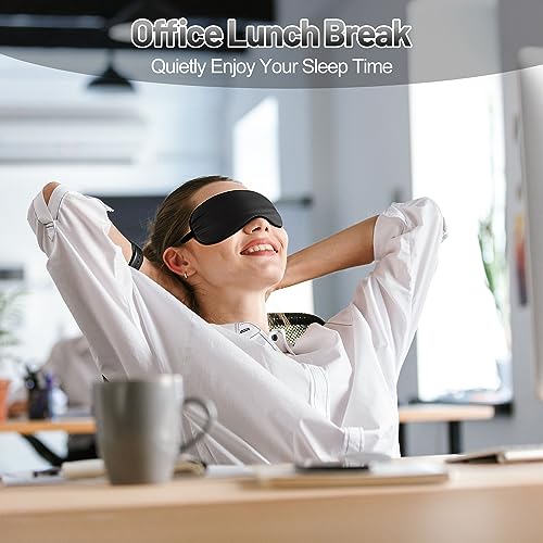 Silk Sleep Mask, Blackout Sleeping Eye Mask with Adjustable Strap 3 Pack | Soft Blindfold for Men & Women Side Sleeper, Pressure-Free Eye Cover, Eyeshade for Travel Nap Gift (Black,Blue,Green) - color: Black+blue+green