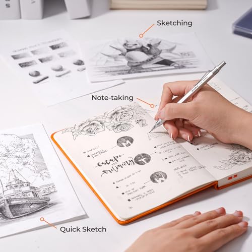 Nicpro Metal Mechanical Pencil Set 5 PCS Art Drafting Pencils For Sketching | 0.3, 0.5, 0.7, 0.9 mm & 2mm Graphite Lead Holder For Drawing With 9 Tubes (4B 2B HB 2H Colors) Lead Refills Erasers Case - color: Silver, style: 0.3 0.5 0.7 2.0