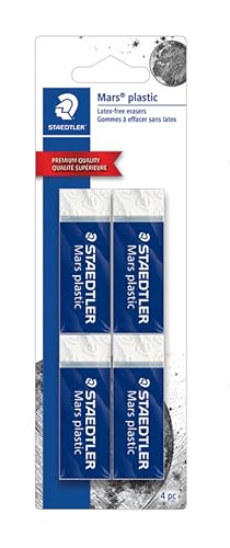 STAEDTLER Mars Plastic Vinyl Erasers (4-Pack), White Erasers for Clean & Precise Results - Latex-Free, Minimal Crumbling, Made in Peru - style: 4 Pack