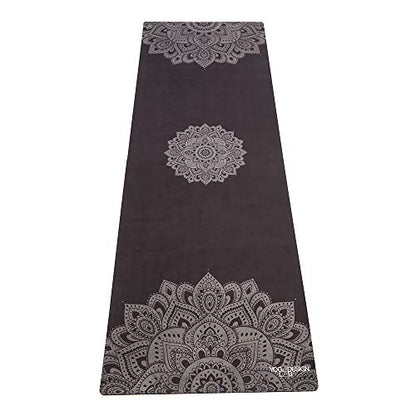 YOGA DESIGN LAB | The Combo Yoga Mat | 2-in-1 Mat+Towel | Eco Luxury | Ideal for Hot Yoga, Power, Bikram, Ashtanga, Sweat | Studio Quality | Includes Carrying Strap! - color: Mandala Black, size: 3.5mm