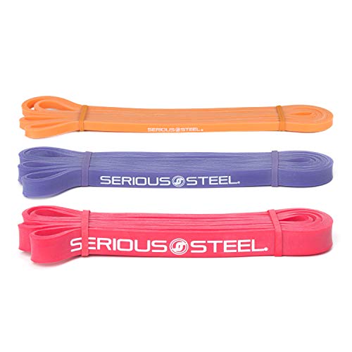 Serious Steel 41" Assisted Pull-up Band, Heavy Duty Resistance Band Sets, Stretching, Powerlifting, Resistance Training and Pull Up Assistance Bands - color: 3-Band Set (#0 #1 #2)