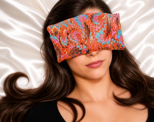 Handmade Luxe Serenity Eye Pillow - All-Natural Flaxseed - Unscented or Lavender Scented – Weighted Eye Mask for Yoga, Meditation, Hot & Cold Therapy - color: FRILLY FIESTA, style: LAVENDER SCENTED