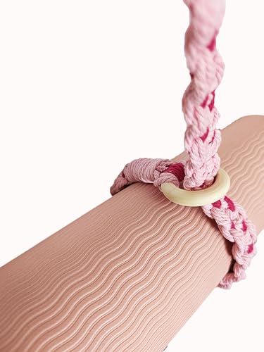kiido Macrame Yoga Mat Carrying Strap [MAT NOT Included], Hand Woven Multi-use Strap/Carrier for Your Yoga Mat, Exercise Mat - color: Pink