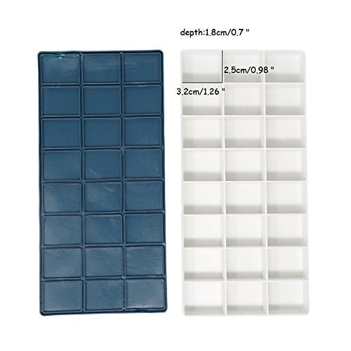 Honbay 24 Compartments Plastic Paint Palette Paint Tray with Soft Lid for Watercolors, Gouache, Acrylic and Oil Paint