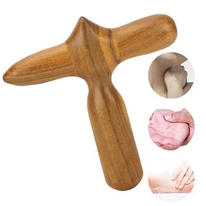 YUYTE Wooden Foot Massage Stick Ergonomic Reflexology Tool | wood acupressure roller, handheld design for tired feet relief, deep tissue muscle relaxation for hands