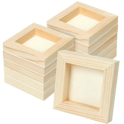 FSWCCK 10 Pack 4 x 4 inch Wood Panel Boards, Unfinished Wood Canvas Panels for Crafts, Painting Canvas, DIY Art Projects, Pouring, Arts Use with Oils, Acrylics - size: 4"X 4" 10 Pack