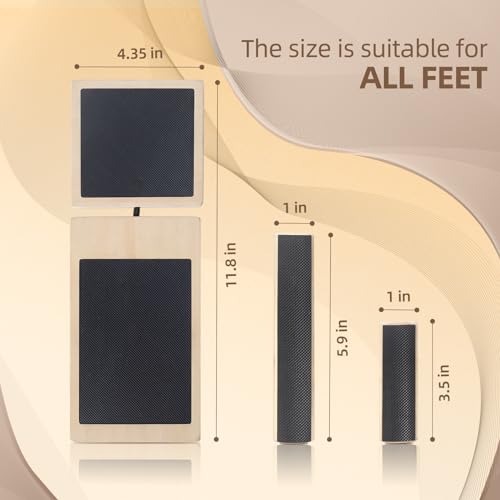 CINWELLER Ankle Strengthener Exerciser for Sprained, Single Foot Balance Board, Non-Slip Wood Wobble Board.
