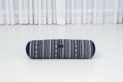 Leewadee Small Yoga Bolster – Shape-Retaining Cervical Neck Roll, Tube Pillow for Comfortable Reading, Kapok Filling, 22 x 6 x 6 inches - color: Cbt2 - Dark Blue