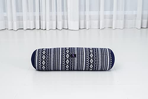 Leewadee Small Yoga Bolster – Shape-Retaining Cervical Neck Roll, Tube Pillow for Comfortable Reading, Kapok Filling, 22 x 6 x 6 inches - color: Cbt2 - Dark Blue