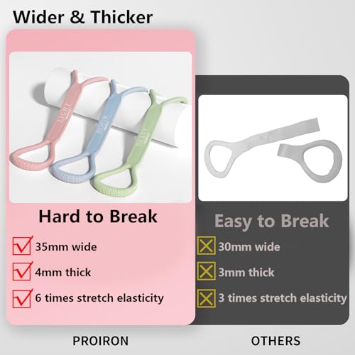 PROIRON Figure 8 Resistance Bands with Handles Exercise Band Stretch Bands for Yoga arm Chest and Shoulder Stretch 8 Shaped Resistance Band for Women - color: set- Pink/Blue/Green, size: Standard