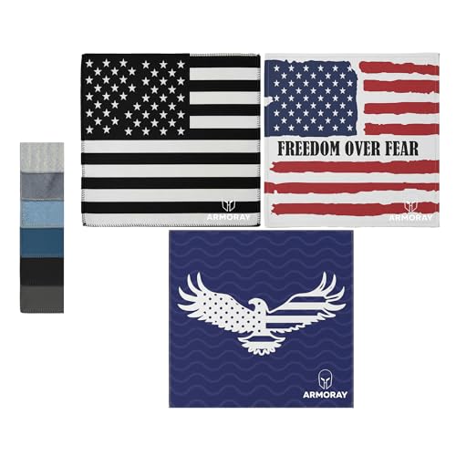 ARMORAY Sweat Absorbing Towel Handkerchief – Quick-Dry Microfiber Gym Towels for Face, Hands & Body – Workout Towel for Men, Sport Rag, Perfect for Tennis, Pickleball & Sauna Use by Women - color: Patriot Series (3 Pack)