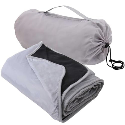 Threadart Waterproof Blanket Outdoor Stadium Blanket | Black/Grey - color: Black/Grey