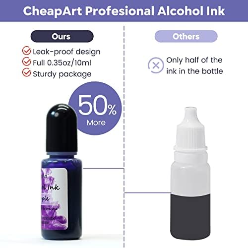 CHEAPART Alcohol Ink Set 48 Vibrant Colors(Each 0.35oz), Paint Resin Dye | Concentrated Fast Drying Pigment, Alcohol-Based Resin Ink for Epoxy Art Tumblers Coasters Acrylic Fluid Painting Crafts - size: 48 PCS