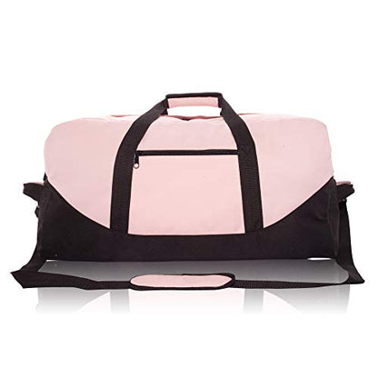 DALIX 25" Big Adventure Large Gym Sports Duffle Bag (Black Grey Navy Blue Red Camo) - color: Pink