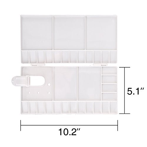 Transon Paint Palette Box 33 Wells for Mixing Gouache, Acrylic and Oil Paint with 1 Paint Brush - size: 33 Wells