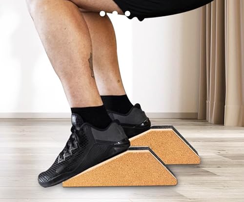 Squat Wedge Blocks Stretching blocks,Non-Slip Surface with Beveled Edges for Core Exercises,Natural Eco-Friendly/squats& weightlifting&yoga,Travel Friendly
