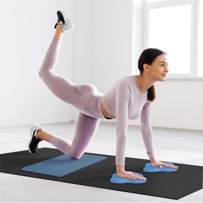 Yoga Knee Support Pad for Women Pilates Kneeling Cushion | Elbows Wrist Hands Head Foam Extra Thick Men Exercise Knees Pads Set of 6 Pieces - color: Blue
