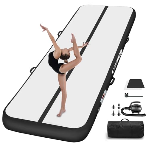 Air Mat Tumble Track, Gymnastics Mats Tumbling Track with Electric Air Pump for Home Use Cheerleading Training Kids Gym Yoga - color: Black, size: 10ftx3.3ftx4inch