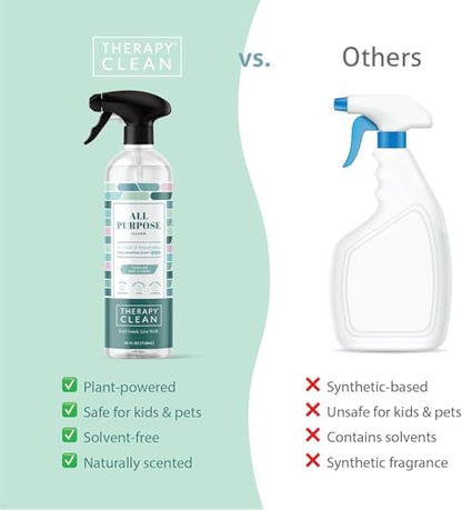 Therapy Clean All Purpose Cleaning Spray - Sea Salt & Eucalyptus 24 fl. oz (Pack of 3) - 100% Natural Scent, Kitchen Surface Counter, Surface Cleaner, Non Toxic All Purpose Cleaner Spray - size: 24 Fl Oz (Pack of 3)