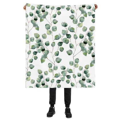 Sage Leaves Blanket, Green Plants Soft Lightweight Throw Blanket for Sofa Couch Bed Room 50x60 inch - color: Sage Green