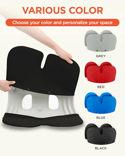 curble Grand Cover, Detachable Cover for Adult Chair, Ergonomic Chair Back Support and Lumbar Support (Black) - color: Cover Black