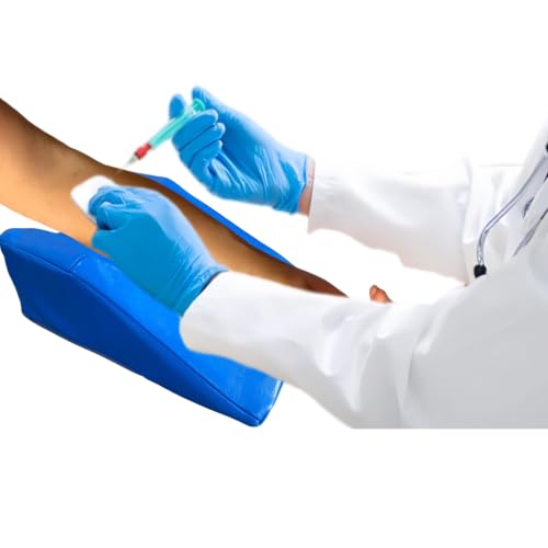 Venotomy arm Wedge positioner, PU arm Slot pad, Blue | venous Incision kit for Injection,Blood Pressure Measurement,Infusion pad,Foam Filling Locator Medical Assistant Accessories