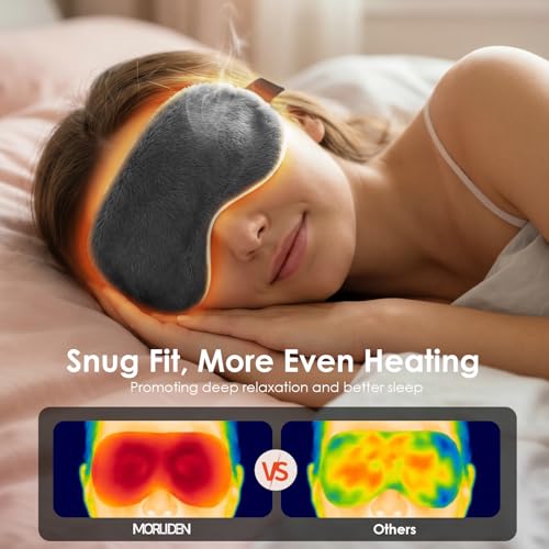 MORLIDEN Heated Eye Mask for Dry Eyes & Stye - Microwavable Warm Compress | For Blepharitis, Chalazion, MGD-Lightweight, No Heavy Pressure-Reusable Moist Heat Mask with Natural Flaxseed (Gray2P) - color: Gray2pcs