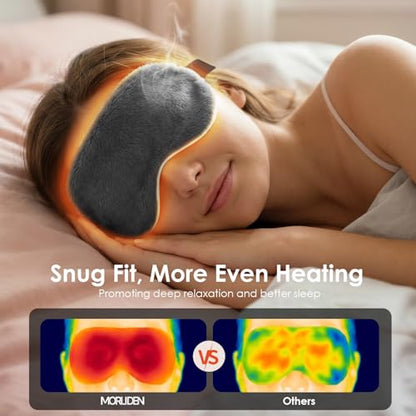 MORLIDEN Heated Eye Mask for Dry Eyes & Stye - Microwavable Warm Compress | For Blepharitis, Chalazion, MGD-Lightweight, No Heavy Pressure-Reusable Moist Heat Mask with Natural Flaxseed (Gray2P) - color: Gray2pcs