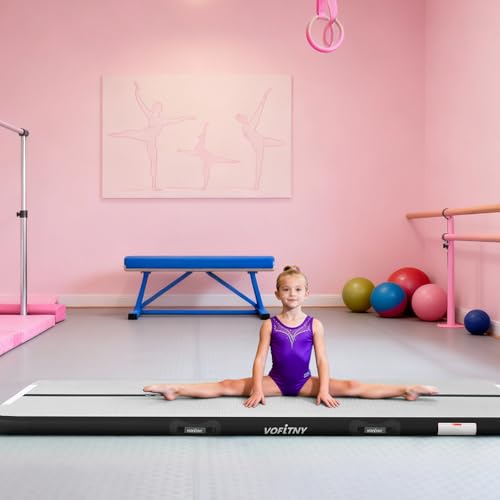 VOFiTNY Inflatable Gymnastics Air Mat Tumble Track with Pump for Training - color: Black, size: 16ft*6.6ft*8inches(5m*2m*0.2m)
