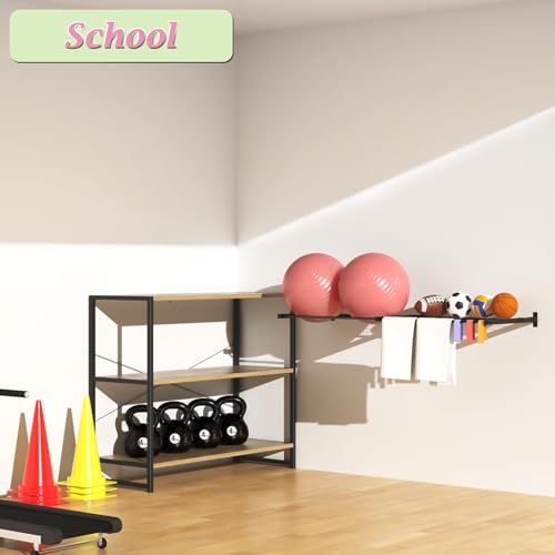 Yoga Ball Holder - Extra Large Wall Rack for Gym Garage Storage, Suitable for Stability/Theraband/Exercise/Barre Balls and Yoga Block