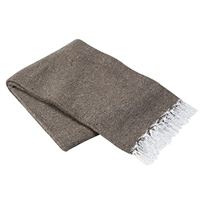 La Montana 6 Pack Heavyweight Solid Mexican Blanket, 74"x50", Mocha - color: Mocha