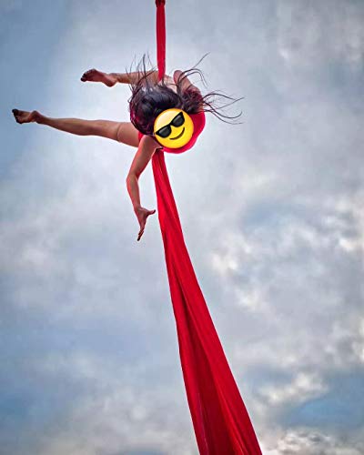Durable Aerial Silks Starter Kit with 11-Yard Yoga Hammock & Hardware - color: Red